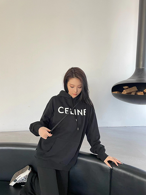 セリーヌ服コピーフード パーカーCELINEロゴ
