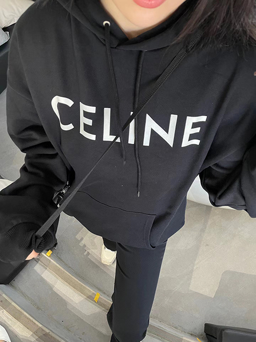 セリーヌ服コピーフード パーカーCELINEロゴ