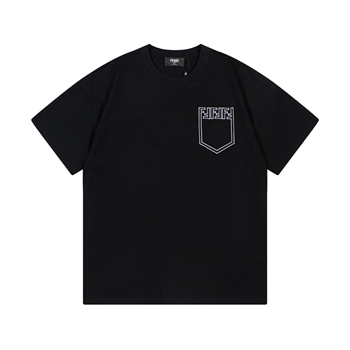 23新品!! フェンディ服コピー 半袖 Tシャツの通販 刺繍 ダブル F フェイク ポケット