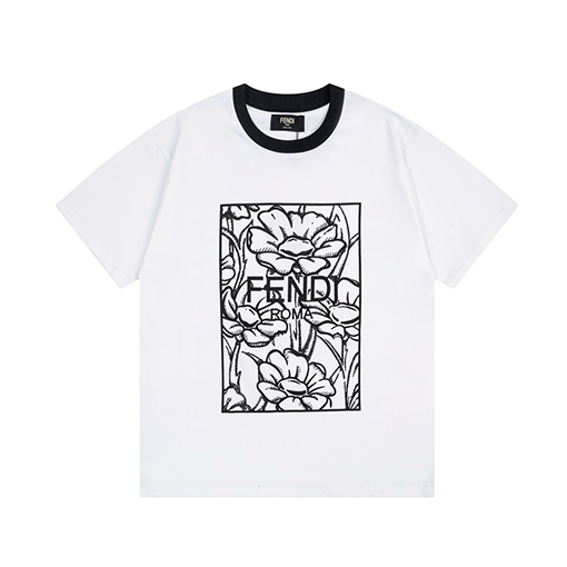 NEW フェンディ 半袖 Tシャツの通販フラワー四角レタリング