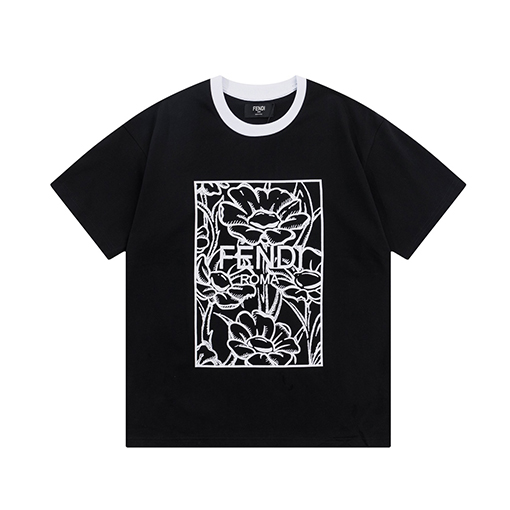 NEW フェンディ 半袖 Tシャツの通販フラワー四角レタリング