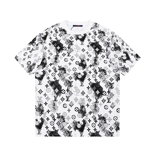 春新商品入荷!! ルイヴィトン半袖Tシャツ水墨性花イニシャルプリント