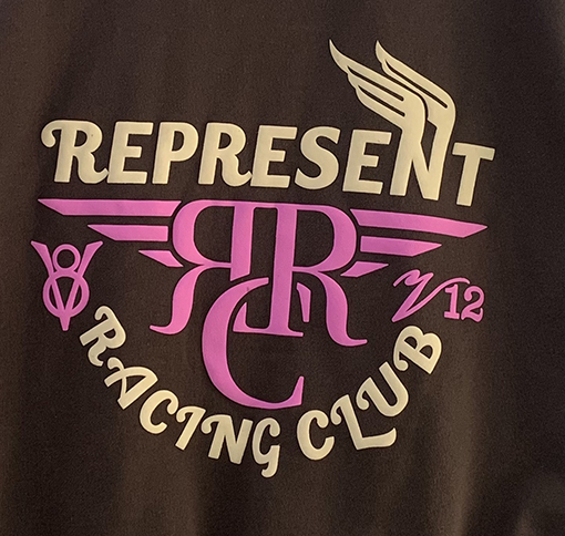 REPRESENT服コピー立体ロゴのプリントフードパーカーアイテム