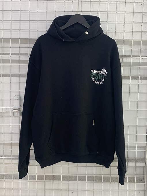 REPRESENT服コピー立体ロゴのプリントフードパーカーアイテム