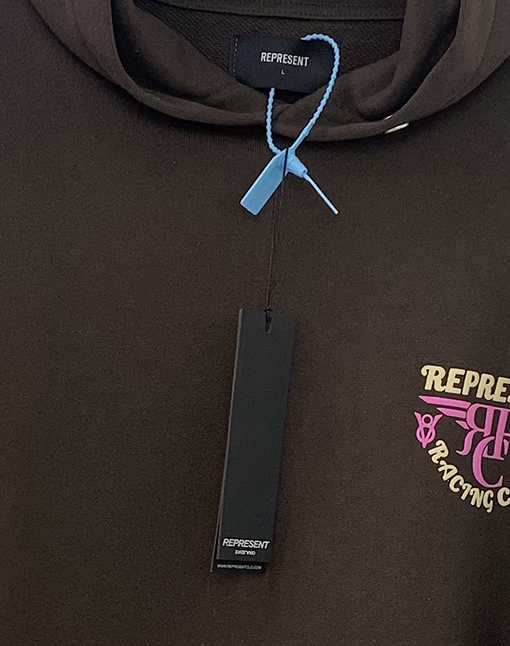REPRESENT服コピー立体ロゴのプリントフードパーカーアイテム