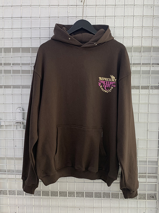 REPRESENT服コピー立体ロゴのプリントフードパーカーアイテム