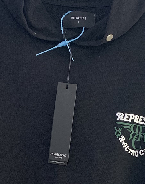 REPRESENT服コピー立体ロゴのプリントフードパーカーアイテム