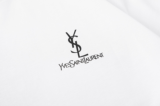 サンローラン服コピー小さなYSLロゴプリント半袖Tシャツ