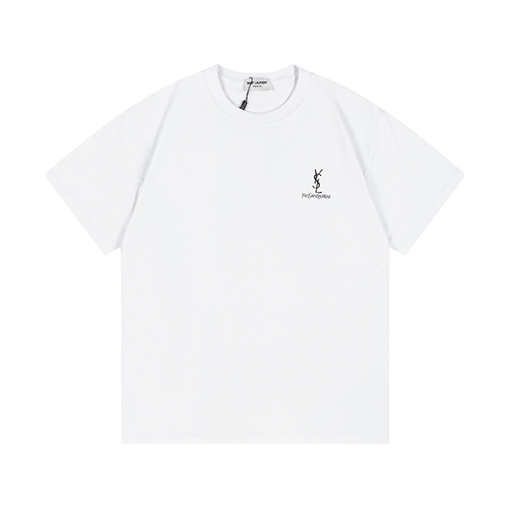 サンローラン服コピー小さなYSLロゴプリント半袖Tシャツ