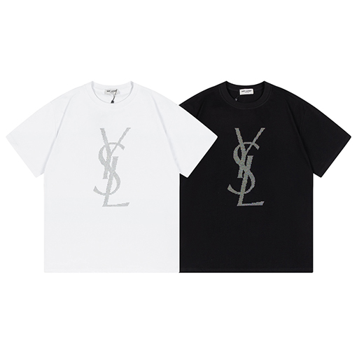 サンローランコピー半袖Tシャツ YSLカラードリルレタリングロゴ