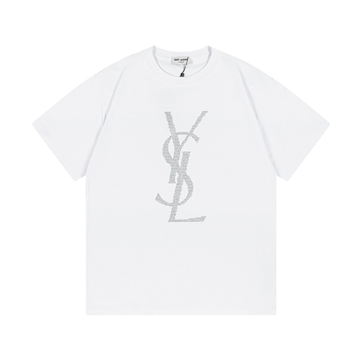 サンローランコピー半袖Tシャツ YSLカラードリルレタリングロゴ