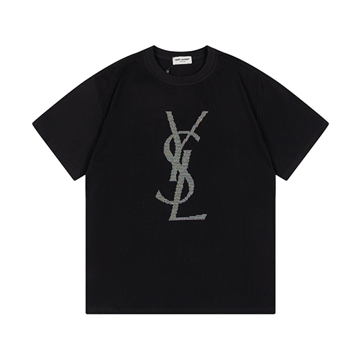 サンローランコピー半袖Tシャツ YSLカラードリルレタリングロゴ