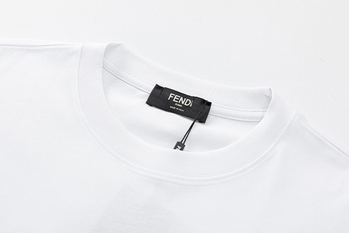 フェンディーコピープリント半袖Tシャツクマのレタリングロゴ