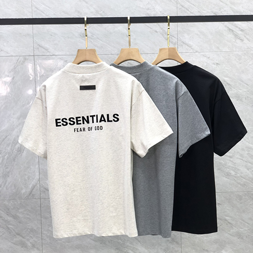 フィアオブゴッド半袖TシャツコピーFOG ESSENTIALS シーズン8 前後の植毛レタリングロゴ
