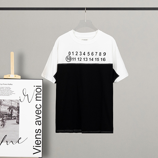 マルタンマルジェラ半袖Tシャツコピー 数字 プリント パッチ