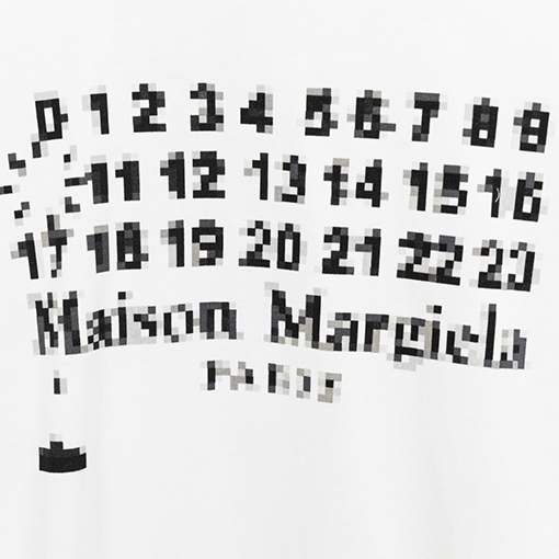 マルタンマルジェラ半袖Tシャツコピー 数字 プリント パッチ 白色