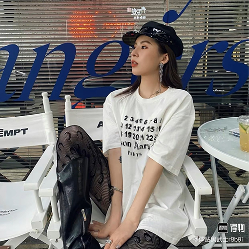 マルタンマルジェラ半袖Tシャツコピー 数字 プリント パッチ 白色
