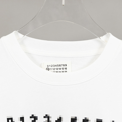 マルタンマルジェラ半袖Tシャツコピー 数字 プリント パッチ 白色