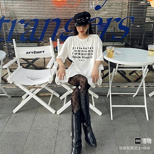 マルタンマルジェラ半袖Tシャツコピー 数字 プリント パッチ 白色