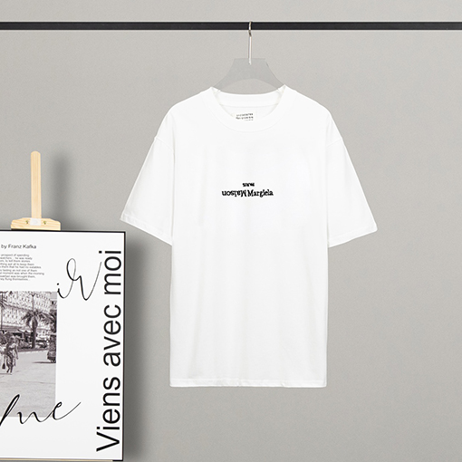マルタンマルジェラ半袖Tシャツコピー Maison Margiela ロゴ ブラック.ホワイト