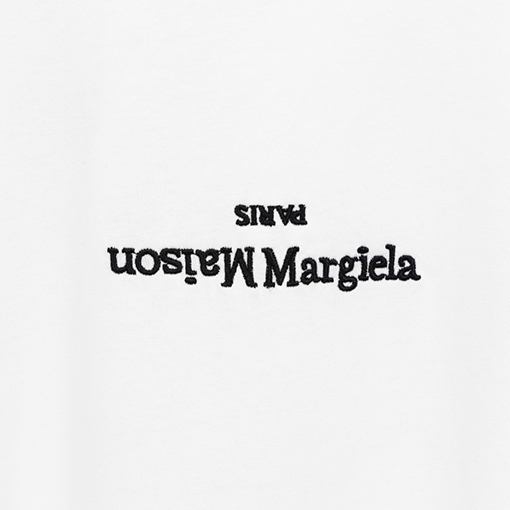 マルタンマルジェラ半袖Tシャツコピー Maison Margiela ロゴ ブラック.ホワイト