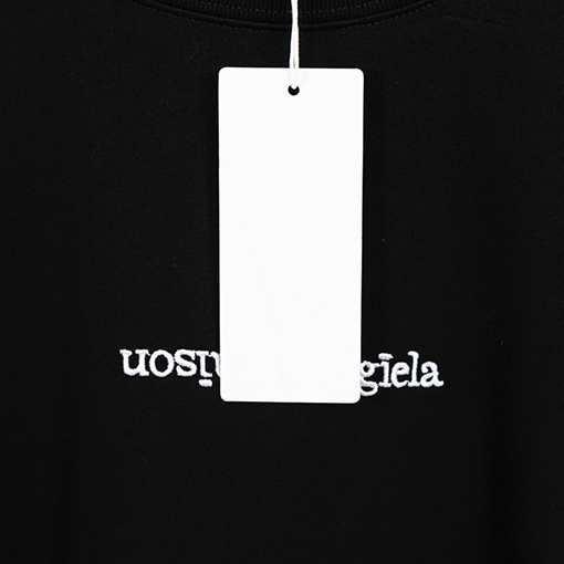 マルタンマルジェラ半袖Tシャツコピー Maison Margiela ロゴ ブラック.ホワイト