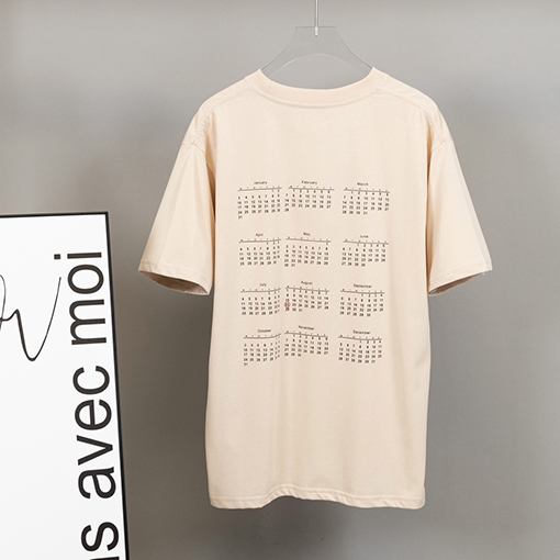 マルタンマルジェラ半袖Tシャツコピー 数字 プリント パッチ ベージュ.ブラック