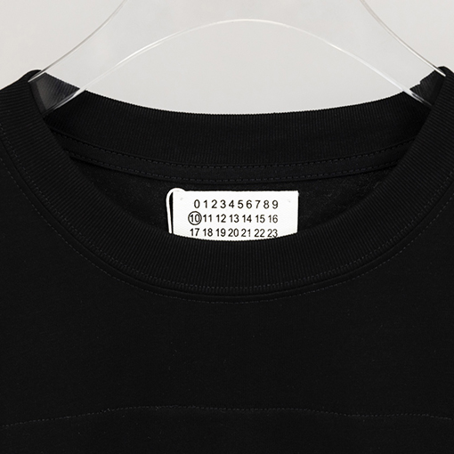 マルタンマルジェラ半袖Tシャツコピー 数字 プリント パッチ ブラック