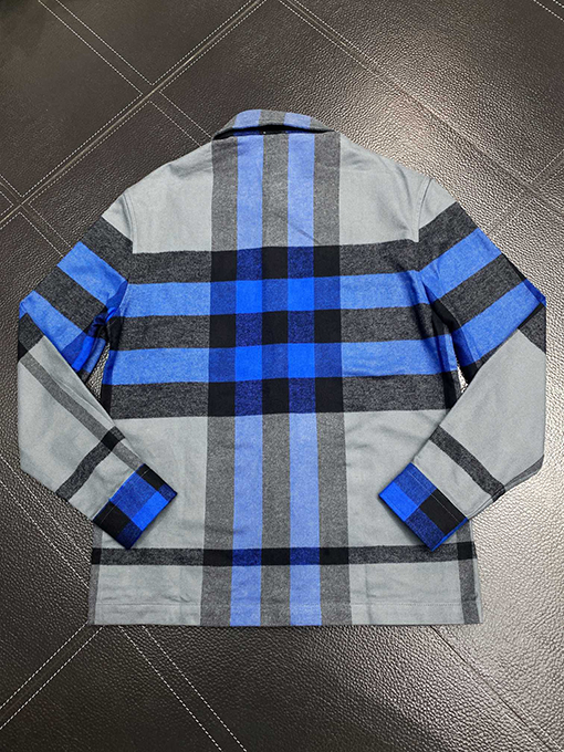 23新品!! バーバリー シャツ コピー ブルーグレービッグチェックウールコート