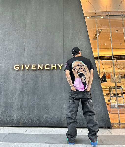 【極美品✨】 GVC x Kid Cudi コラボレーションプリントホットフィックス半袖Tシャツ