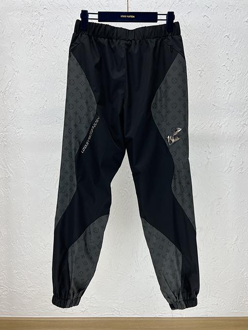 23新品!! ルイヴィトンスウェットパンツ コピー グレーパッチワークブラック