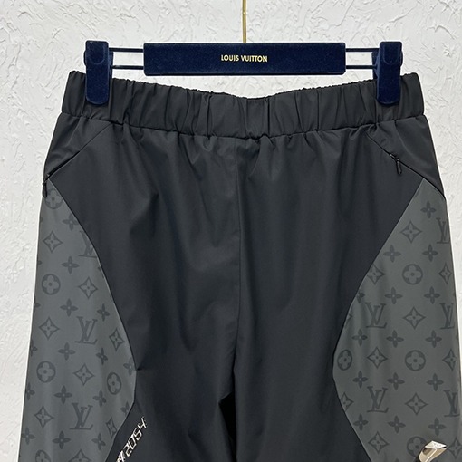 23新品!! ルイヴィトンスウェットパンツ コピー グレーパッチワークブラック