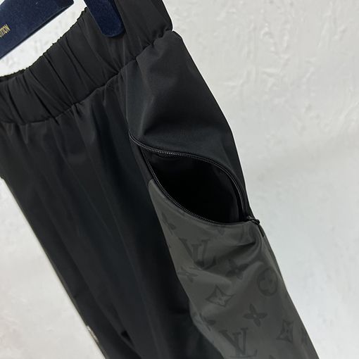 23新品!! ルイヴィトンスウェットパンツ コピー グレーパッチワークブラック