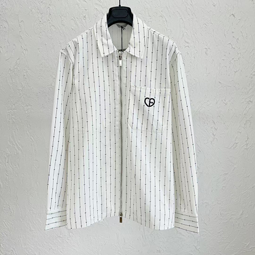 23新品!!　ディオール刺繍のハートファスナーデニム  シャツ