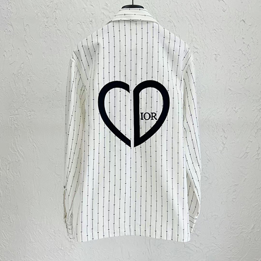 23新品!!　ディオール刺繍のハートファスナーデニム  シャツ
