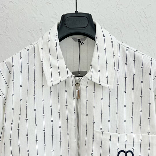 23新品!!　ディオール刺繍のハートファスナーデニム  シャツ