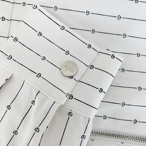 23新品!!　ディオール刺繍のハートファスナーデニム  シャツ