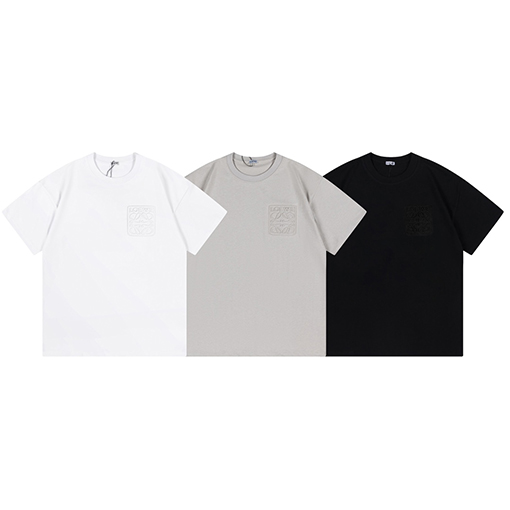 23新品!!ロエベ半袖Tシャツスーパーコピー シンプルデザイン LOEWE立体ロゴ 全3色