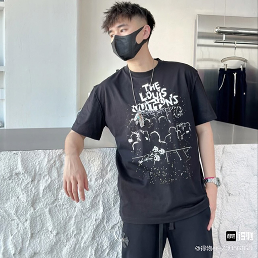 23新品!! ルイヴィトン半袖Tシャツスーパーコピー Louis Vuittonプリント