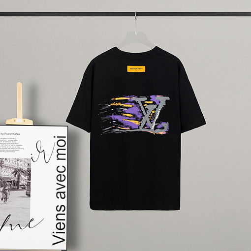 23新品!! ルイヴィトン半袖Tシャツコピー ネックライン プリント ポイント