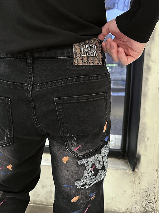 ディオールデニムパンツスーパーコー ペインティング刺繍