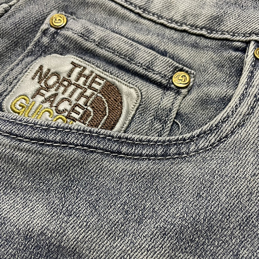 コラボ!! グッチ x ノースフェイス デニムパンツ スーパーコピー