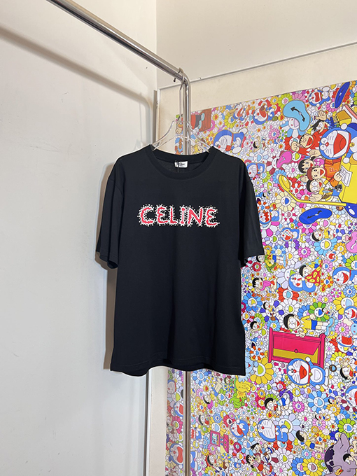 セリーヌ半袖Tシャツスーパーコピー CELINE ロゴ プリント
