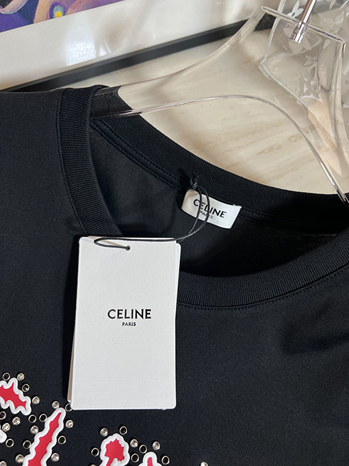 セリーヌ半袖Tシャツスーパーコピー CELINE ロゴ プリント
