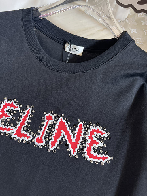 セリーヌ半袖Tシャツスーパーコピー CELINE ロゴ プリント