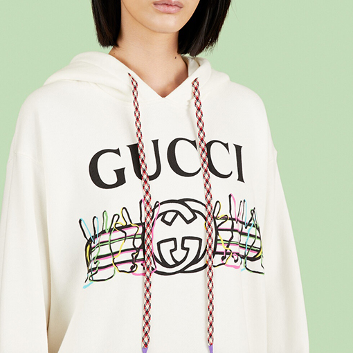 23SS入荷!! グッチフード パーカースーパーコピー クラシックダブルGロゴ