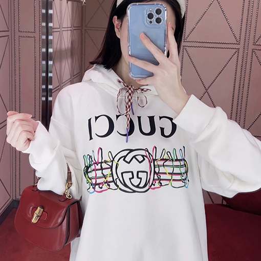 23SS入荷!! グッチフード パーカースーパーコピー クラシックダブルGロゴ
