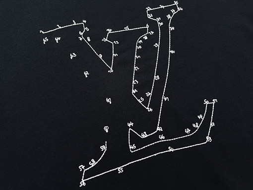 23ss新品!!ルイヴィトン半袖Tシャツスーパーコピー 1 ~ 65 数字を接続 刺繍