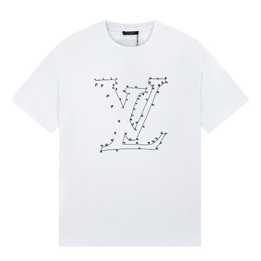 23ss新品!!ルイヴィトン半袖Tシャツスーパーコピー 1 ~ 65 数字を接続 刺繍
