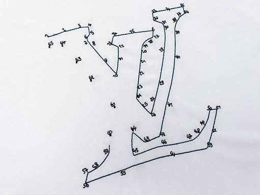 23ss新品!!ルイヴィトン半袖Tシャツスーパーコピー 1 ~ 65 数字を接続 刺繍